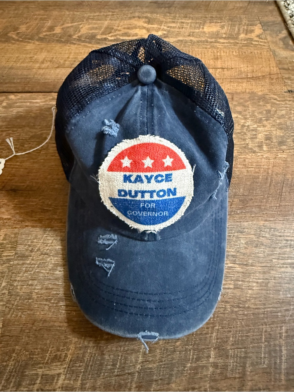 Kayce Dutton for Governor Distressed Trucker Hat Navy Blue Yellowstone Inspired